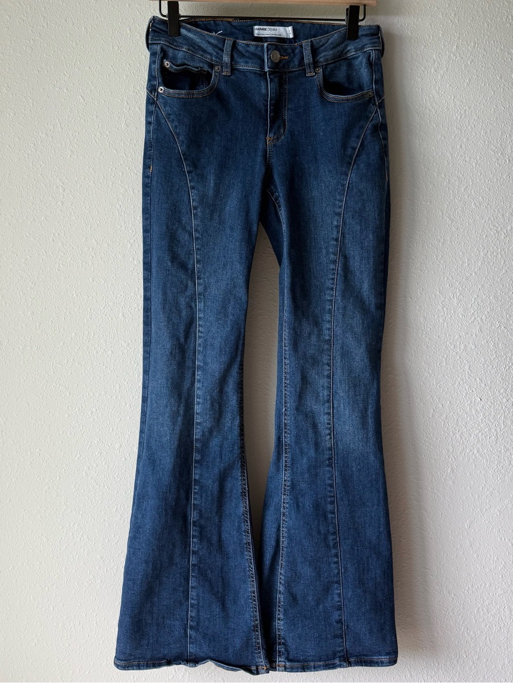 Garage Denim Low Rise Flare Jeans Size 7/28 Dark Wash Y2K